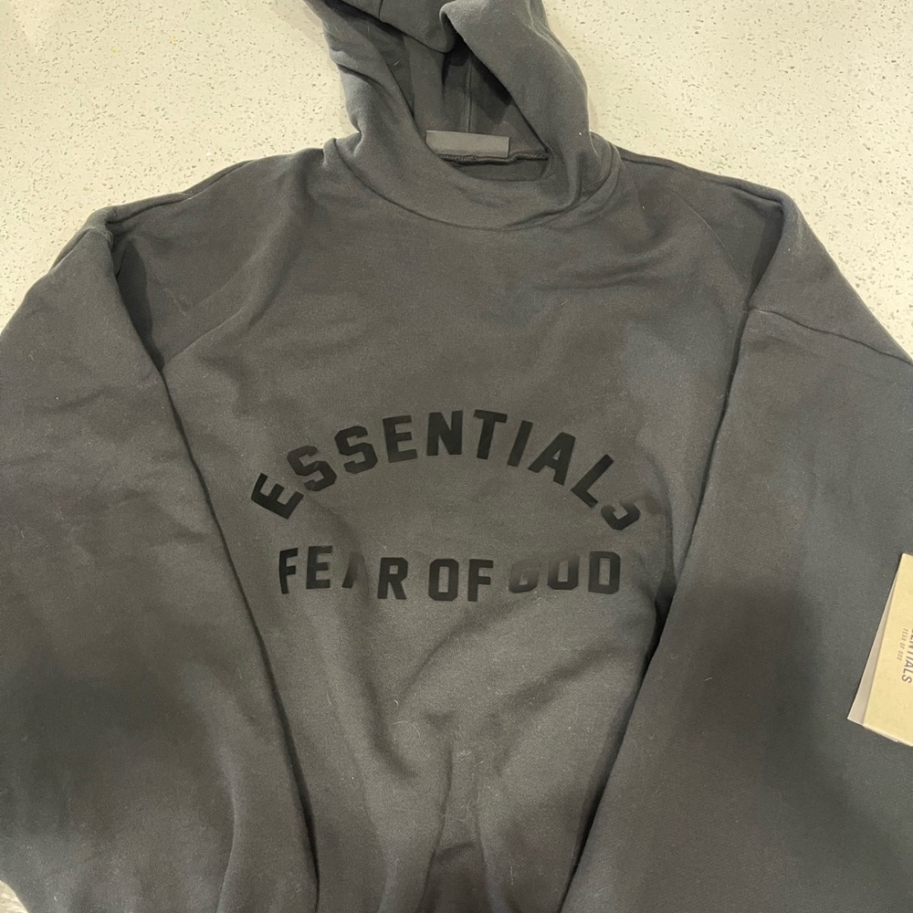 Essentials Fear of God hooded sweatshirt black size large